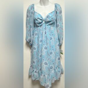 Taylor Light Blue Textured Dress Size 4